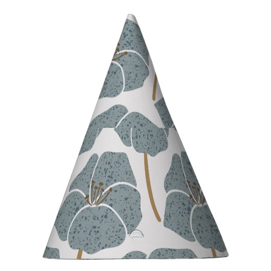 Blue Geranium Blume Romantisches Muster. Partyhütchen (Rechts)