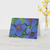Blue Geraniums Greetings Card Karte (Gelbe Blume)