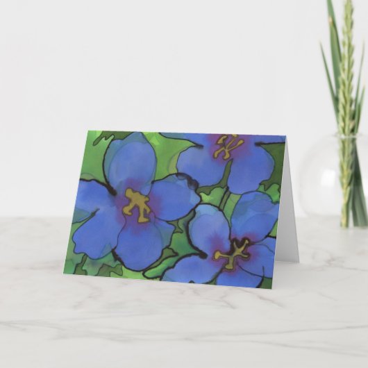 Blue Geraniums Greetings Card Karte (Vorderseite)