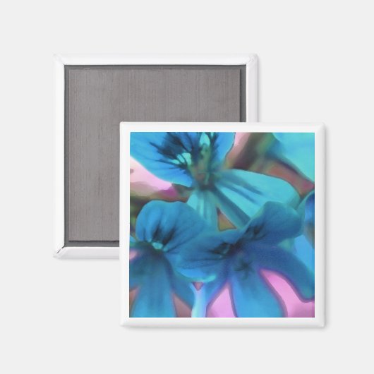 Blue Geraniums Magnet (Vorderseite/Rückseite)