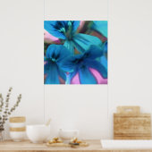 Blue Geraniums Poster (Küche)