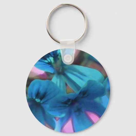 Blue Geraniums Schlüsselanhänger (Vorderseite)