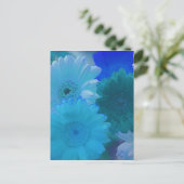 Blue Gerbera Daisy Blume Foto Postcard Postkarte (Stehend Vorderseite)