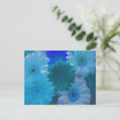 Blue Gerbera Daisy Blume Foto Postkarten (Stehend Vorderseite)
