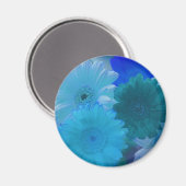 Blue Gerbera Daisy Blume Kühlschrank Magnet (Vorderseite/Rückseite)