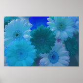 Blue Gerbera Daisy Blume Wall Art Print Poster (Vorne)