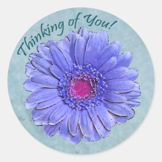 Blue Gerbera Denken Sie an Ihren Aufkleber (Vorderseite)