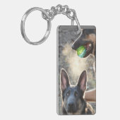 Blue German Shepherds bei Play Schlüsselanhänger (Vorderseite links)