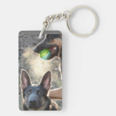 Blue German Shepherds bei Play Schlüsselanhänger (Rückseite)