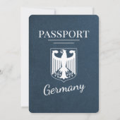 Blue Germany Passport Wedding Einladung (Rückseite)
