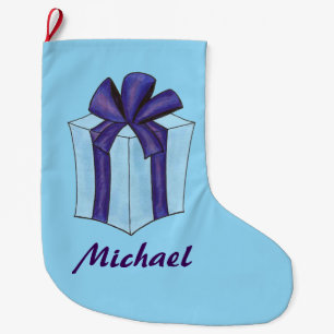 Blue Geschenk Weihnachten Hanukkah Holiday Present Großer Weihnachtsstrumpf