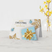 Blue Geschenkboxen Christmas Balls Gold Snowflakes Karte (Gelbe Blume)