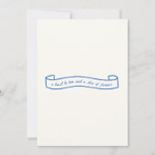 Blue Gezeichnet Gemeinsam Champgane Wedding Einlad Einladung (Rückseite)