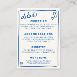 Blue Gezeichnet Together Wedding Begleitkarte