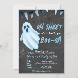 Blue Ghost Halloween Baby Dusche Einladung