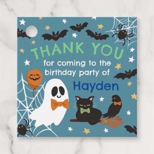 Blue Ghost Halloween Geburtstagsparty Danke Geschenkanhänger (Vorderseite)