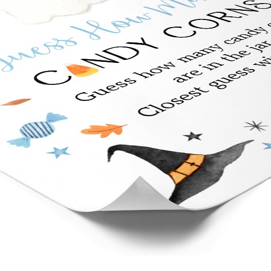 Blue Ghost Halloween Guess Wie viele Spiel Poster (Ecke)