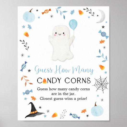 Blue Ghost Halloween Guess Wie viele Spiel Poster (Vorne)