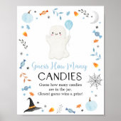 Blue Ghost Halloween Guess Wie viele Spiel Poster (Vorne)