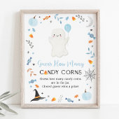 Blue Ghost Halloween Guess Wie viele Spiel Poster