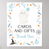 Blue Ghost Halloween Karten & Geschenke Party Zeic Poster (Vorne)
