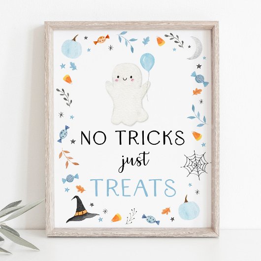 Blue Ghost Halloween keine Tricks Nur Leckereien s Poster