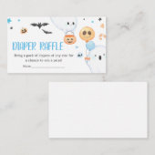 Blue Ghost Halloween Little Boo Diaper Raffle Begleitkarte (Vorne/Hinten)
