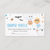 Blue Ghost Halloween Little Boo Diaper Raffle Begleitkarte (Vorderseite)