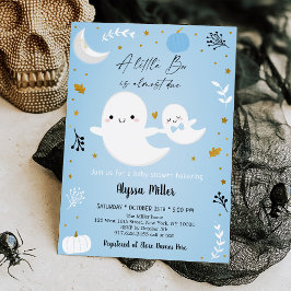 Blue Ghost Little Boo Halloween Baby Dusche Einladung