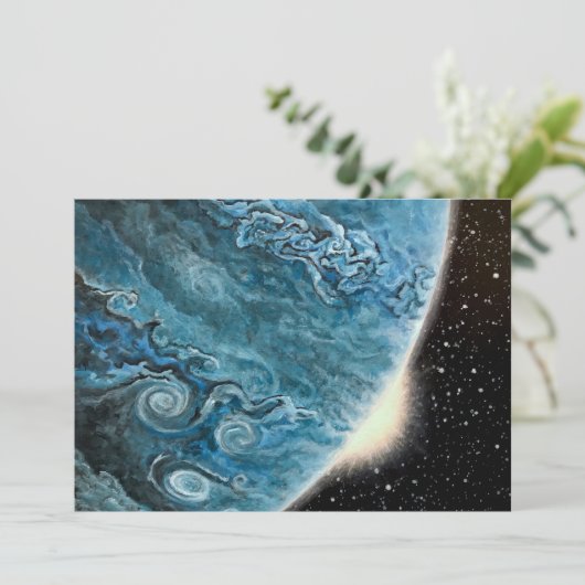 "Blue Giant" Planet Grußkarte Karte (Stehend Vorderseite)