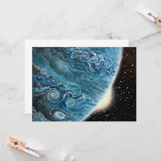 "Blue Giant" Planet Grußkarte Karte (Vorderseite/Rückseite Beispiel)
