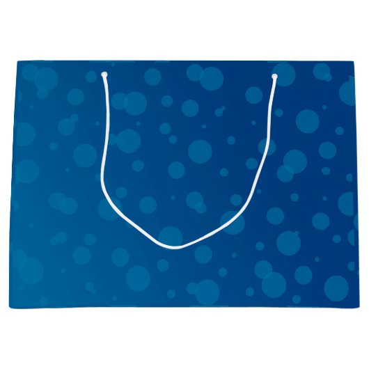 Blue gift bag with white polka dots große geschenktüte (Vorderseite)