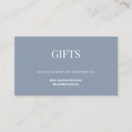 Blue Gift Registry Enclosure Card Begleitkarte
