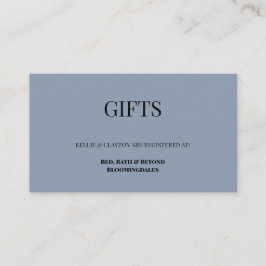 Blue Gift Registry Enclosure Card Begleitkarte