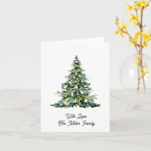 Blue Ginger Jar Christmas Tree Karte (Gelbe Blume)