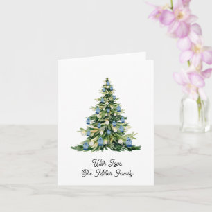 Blue Ginger Jar Christmas Tree Karte