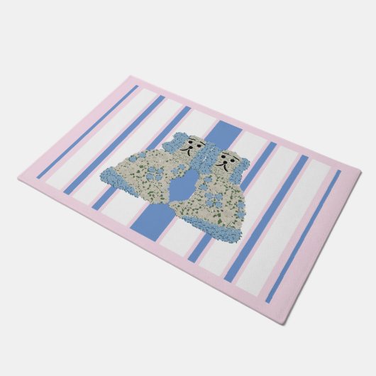 Blue Ginger Jar Jars Magnolia Staffordshire Hunde Fußmatte (Schrägansicht)