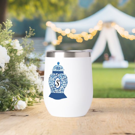 Blue Ginger Jar Jars Monogram (Hochzeit)