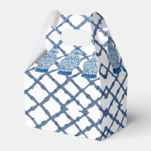 Blue Ginger Jar Jars Ribbon Gastgeschenk Box Geschenkschachtel (Rückseite)