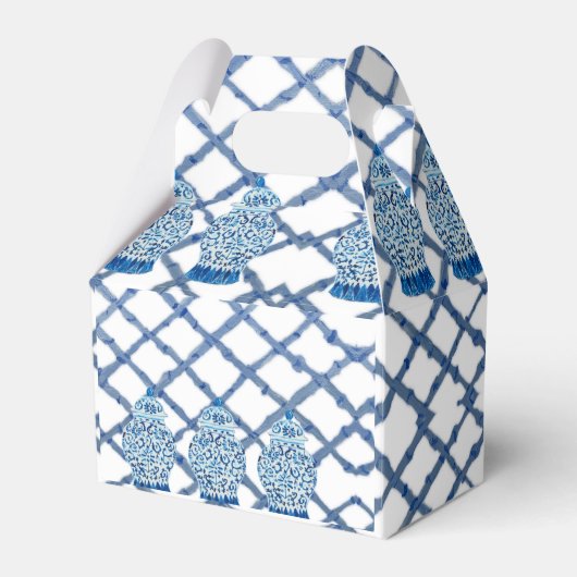 Blue Ginger Jar Jars Ribbon Gastgeschenk Box Geschenkschachtel (Vorderseite)