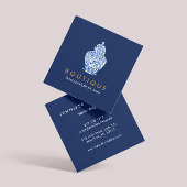 Blue Ginger Jar Potterie Logo Designer Blau/Weiß Quadratische Visitenkarte