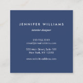 Blue Ginger Jar Potterie Logo Designer Blau/Weiß Quadratische Visitenkarte (Rückseite)