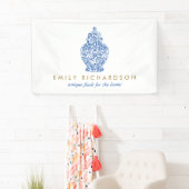 Blue Ginger Jar Potterie Logo Designer Weiß/Blau Banner (Insitu)