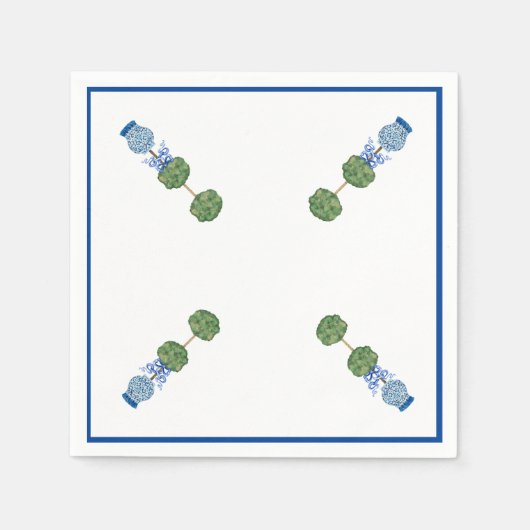 Blue Ginger Jars Jar Topiary Vine Serviette (Vorderseite)