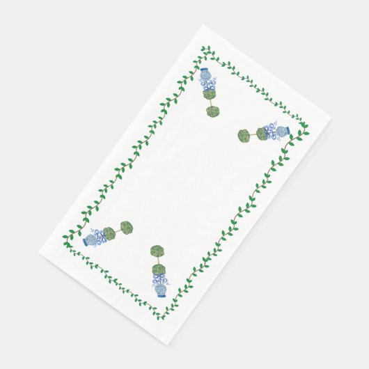 Blue Ginger Jars Jar Topiary Vine Serviette (Ecke)