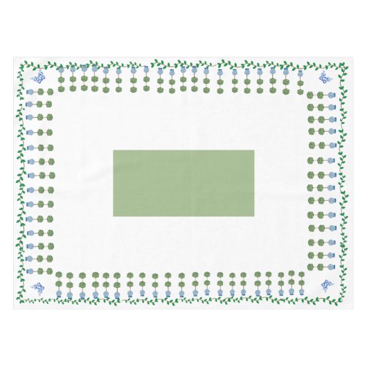 Blue Ginger Jars Jar Topiary Vine Tablecloth Tischdecke (Vorderseite (Horizontal))