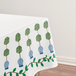 Blue Ginger Jars Jar Topiary Vine Tablecloth Tischdecke