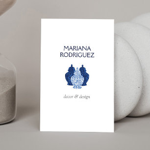 Blue Ginger Jars Pottery Eleganter Innenarchitekt Visitenkarte