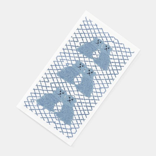 Blue Ginger Jars Staffordshire Hunde Paper Guest T Serviette (Ecke)