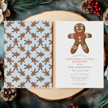Blue Gingerbread Man Cookie Exchange Weihnachten